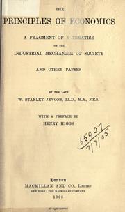 Front cover of The principles of economics by William Stanley Jevons