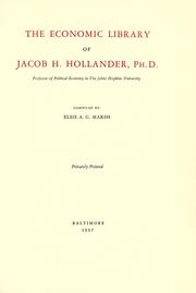 Front cover of The economic library of Jacob H. Hollander .. by Jacob Harry Hollander