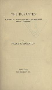 Cover of The Dusantes by Frank R. Stockton