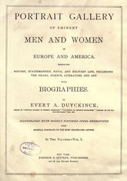 Cover of Portrait gallery of eminent men and women of Europe and America by Evert A. Duyckinck
