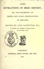 Front cover of Some revelations in Irish history by Sheridan, Thomas