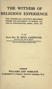 Cover of The witness of religious experience by William Boyd Carpenter