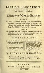 Cover of British education by Thomas Sheridan
