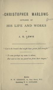 Cover of Christopher Marlowe by J. G. Lewis