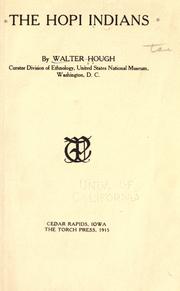 Front cover of The Hopi Indians by Hough, Walter
