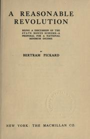 Cover of A reasonable revolution by Bertram Pickard