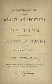 Front cover of A consideration of the wealth and poverty of nations by Wolcott Noble Griswold