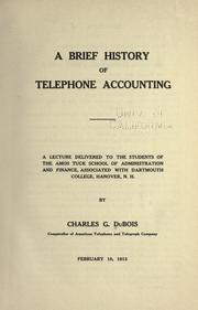 Front cover of A brief history of telephone accounting by Charles G DuBois