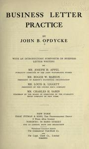Front cover of Business letter practice by John B. Opdycke