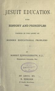 Cover of Jesuit education by Robert Schwickerath