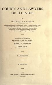 Front cover of Courts and lawyers of Illinois by Crossley, Frederic B.