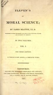 Front cover of Elements of moral science by James Beattie