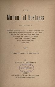 Cover of The manual of business by Sidney Paine Johnston