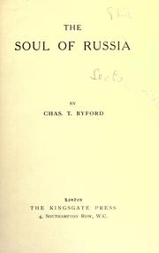 Front cover of The soul of Russia by Byford, Chas. T.