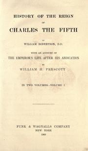 Front cover of History of the reign of Charles the Fifth by William Robertson