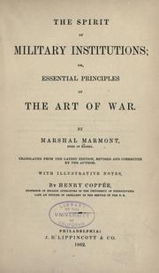 Front cover of De l'esprit des institutions militaires by Auguste Frédéric Louis Viesse de duc de Raguse Marmont