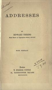 Cover of Addresses by Edward Thring