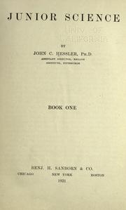 Cover of Junior science by John C. Hessler