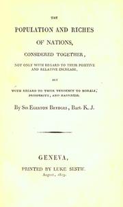 Cover of The population and riches of nations by Brydges, Egerton Sir