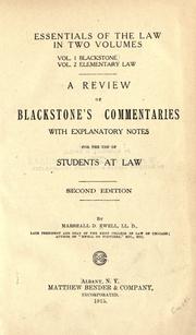 Front cover of Essentials of the law .. by Marshall Davis Ewell