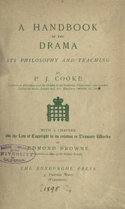 Front cover of A handbook of the drama by Peter Joseph Cooke