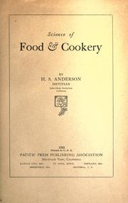 Front cover of Science of food & cookery by H. S. Anderson