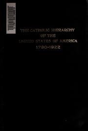 Front cover of The Catholic hierarchy of the United States, 1790-1922 by O'Donnell, John Hugh