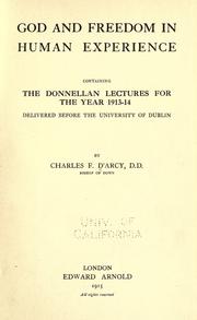 Front cover of God and freedom in human experience by Charles Frederick D'Arcy