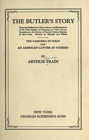 Front cover of The butler's story by Arthur Cheney Train