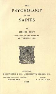 Cover of The psychology of the saints by Henri Joly