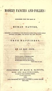 Front cover of Modern fancies and follies by Le Roy Pope