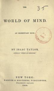 Cover of The world of mind by Isaac Taylor