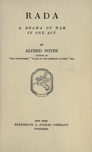 Cover of Rada by Alfred Noyes