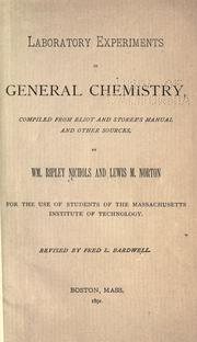 Front cover of Laboratory exercises in general chemistry by William Ripley Nichols