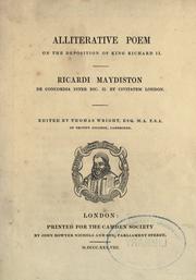 Cover of Alliterative poem on the deposition of King Richard II by Richard Maidstone