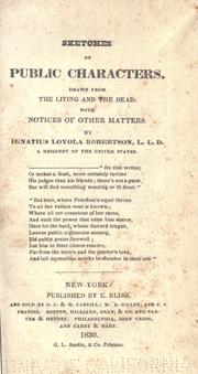 Cover of Sketches of public characters by Samuel L. Knapp