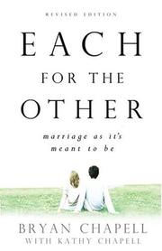 Front cover of Each for the other by Bryan Chapell