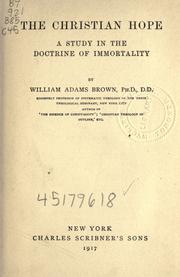 Front cover of The Christian hope by William Adams Brown
