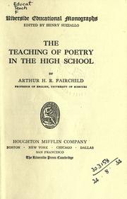 Cover of The teaching of poetry in the high school by Arthur Henry Rolph Fairchild