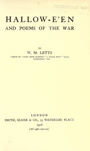 Cover of Hallow-e'en by W. M. Letts