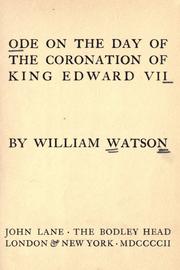 Front cover of Ode on the day of the coronation of King Edward VII by Watson, William