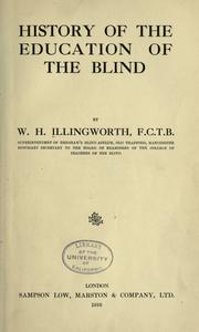 Front cover of History of the education of the blind by W. H. Illingworth