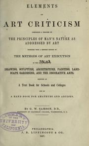 Front cover of Elements of art criticism by G. W. Samson