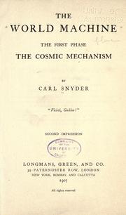 Cover of The World Machine by Carl Snyder