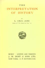Front cover of The interpretation of history by Lionel Cecil Jane
