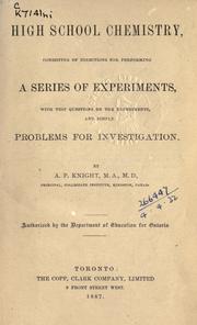 Cover of High school chemistry ... by A. P. Knight