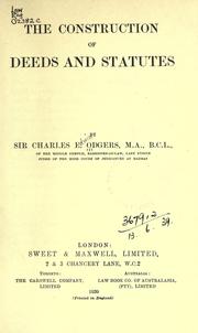 Front cover of The construction of deeds and statutes by Odgers Sir Charles Edwin