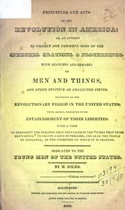 Front cover of Principles and acts of the Revolution in America by Hezekiah Niles