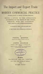 Cover of The import and export trade by Frederick Hooper
