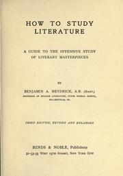 Cover of How to study literature by Heydrick, Benjamin Alexander